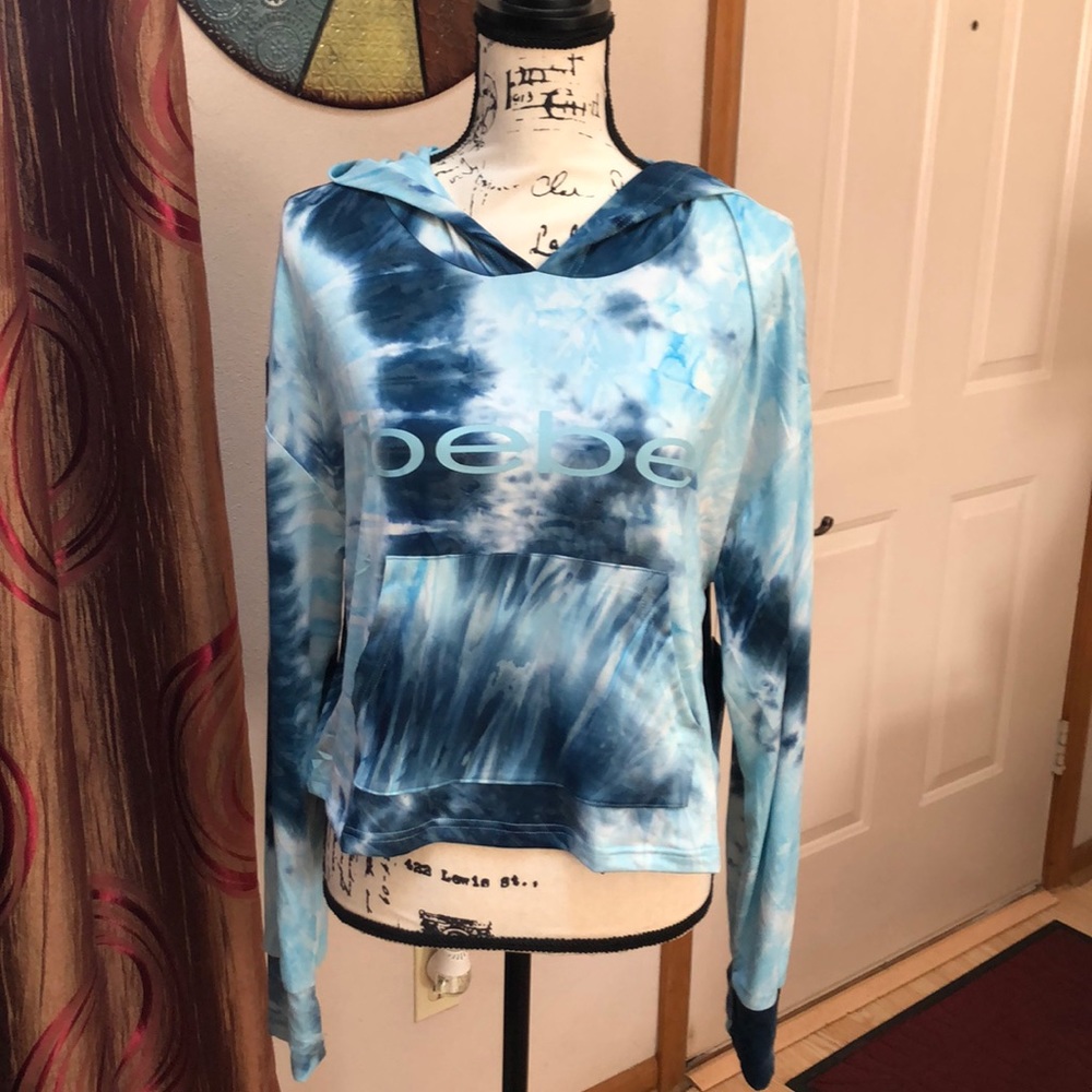 Bebe sport cropped top with hood